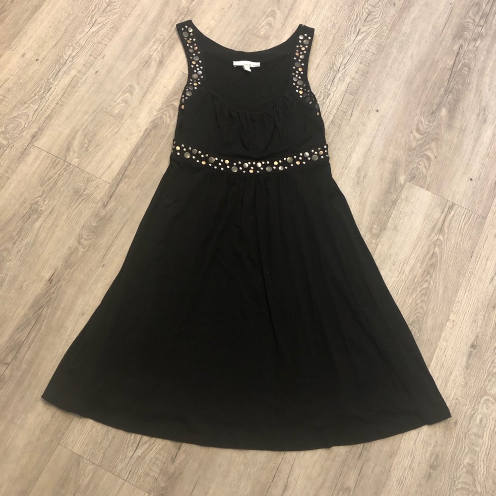 Lucy & Laurel Black Dress with Metallic Stud Accents
